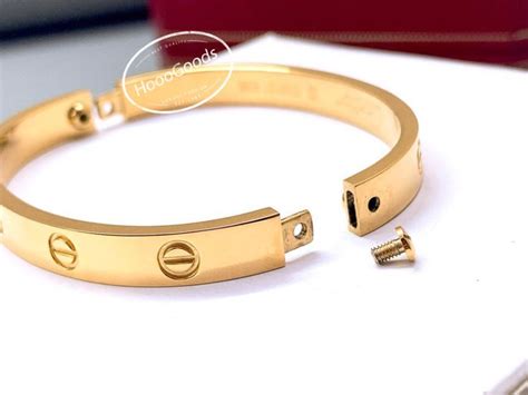 cartier solid gold bracelet|cartier gold bracelet with screws.